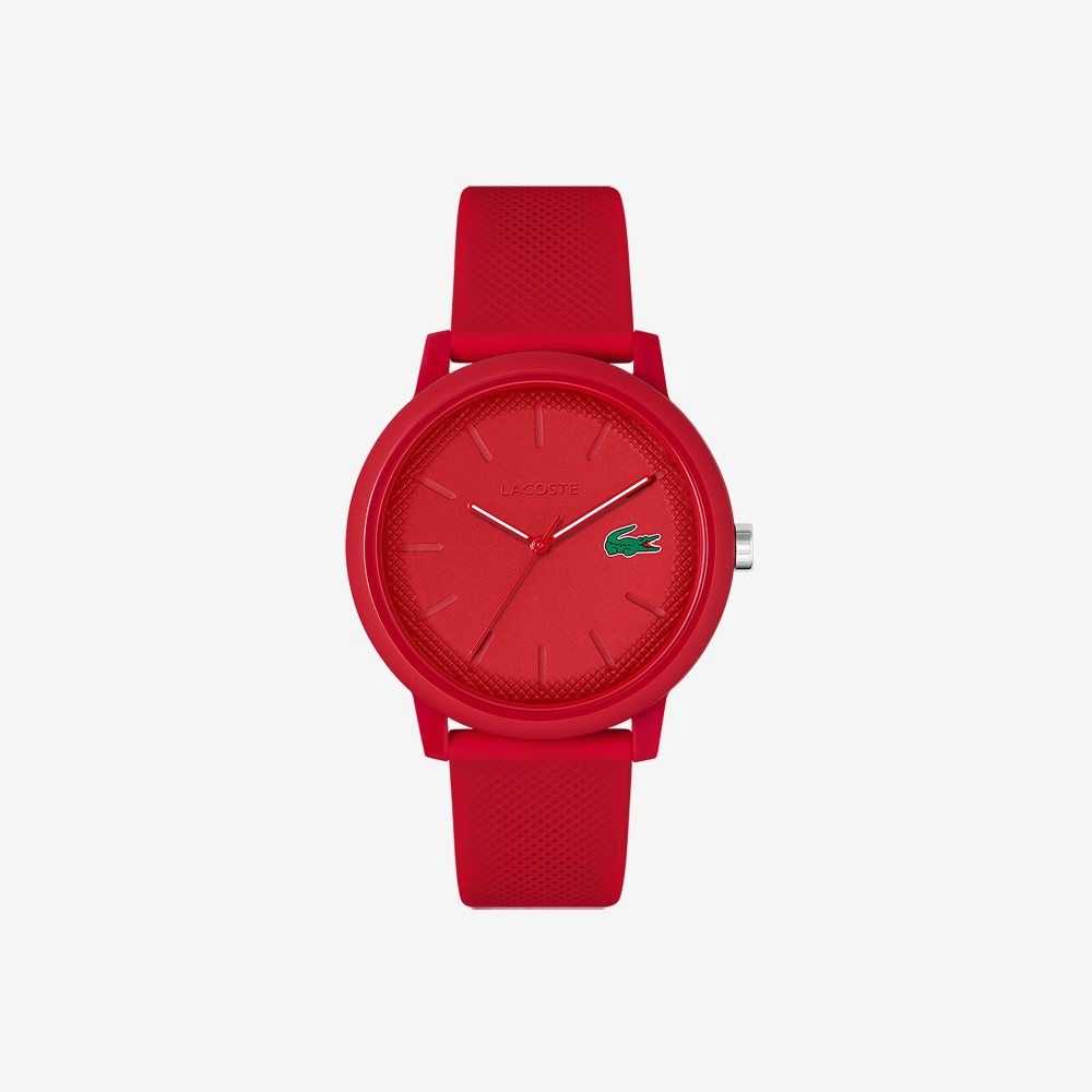 Red Lacoste 12.12 Red Silicone Strap Watch | SOUKYP-342