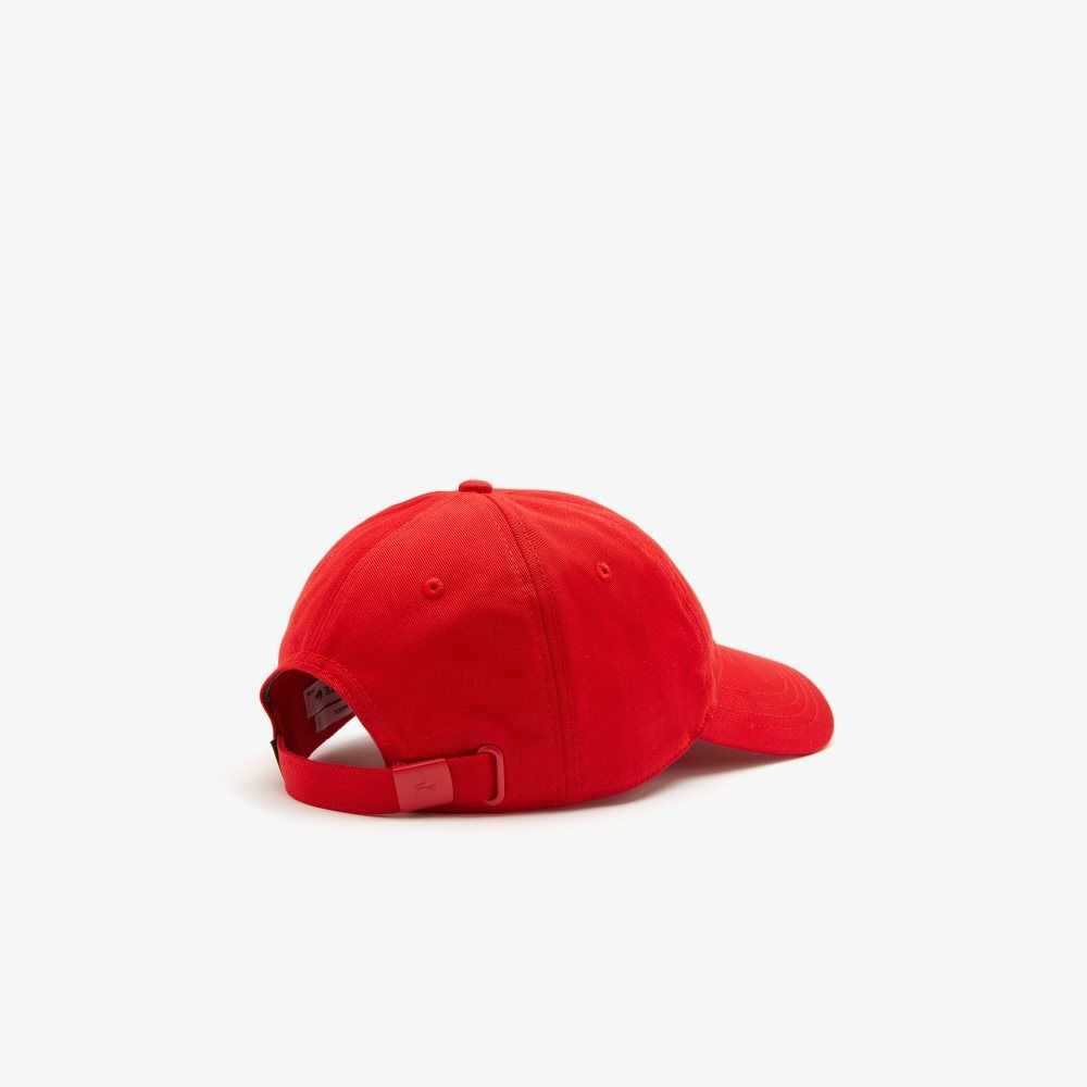 Red Lacoste Adjustable Organic Cotton Twill Cap | HPFNWC-467