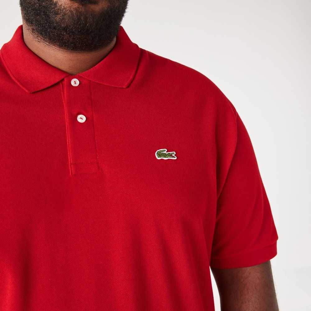 Red Lacoste Big Fit Cotton Petit Pique Polo | FCVMUZ-648