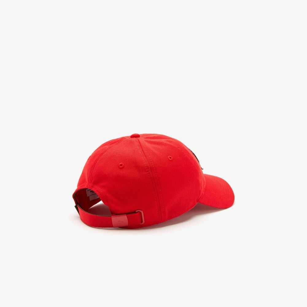 Red Lacoste Contrast Badge Cap | APWKZV-824