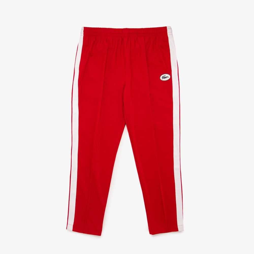 Red Lacoste Contrast Side Band Trackpants | EJZDXI-086