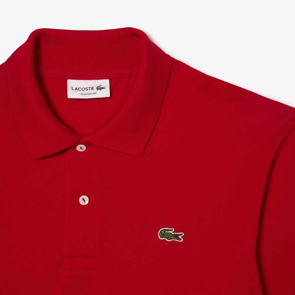 Red Lacoste Original L.12.12 Long Sleeve Cotton Polo | ICLTOA-612