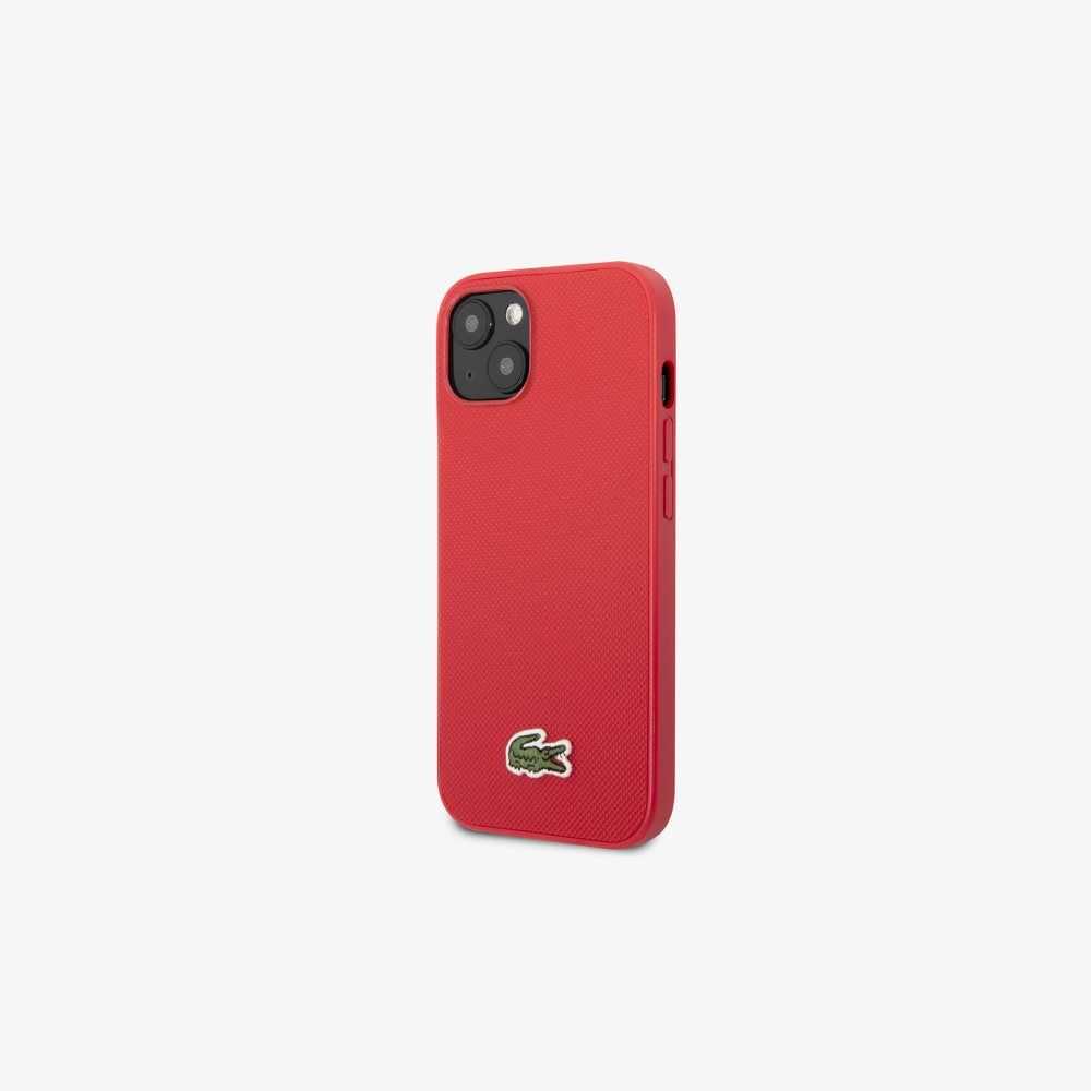 Red Lacoste Petit Pique Effect iPhone 14 Case | SPKLYB-873