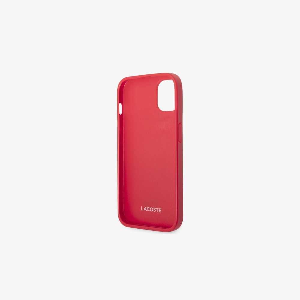 Red Lacoste Petit Pique Effect iPhone 14 Case | SPKLYB-873