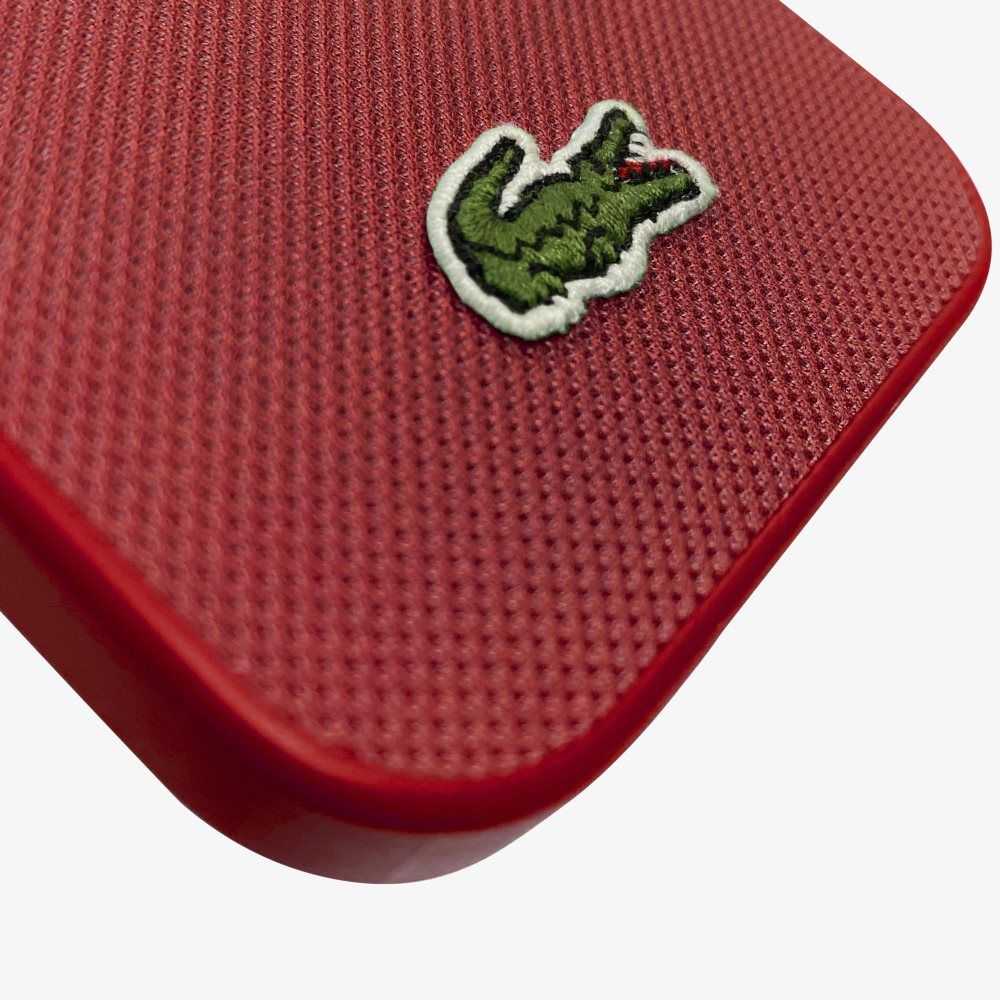 Red Lacoste Petit Pique Effect iPhone 14 Case | SPKLYB-873