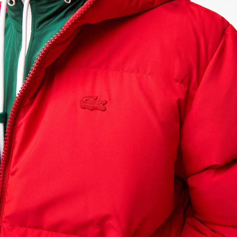 Red Lacoste Quilted Water-Repellent Jacket | MKCRFZ-908