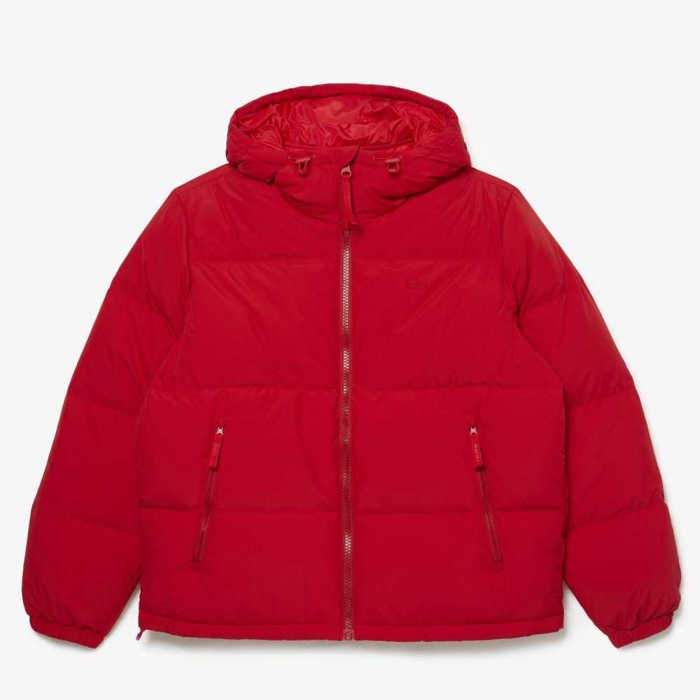 Red Lacoste Quilted Water-Repellent Jacket | MKCRFZ-908