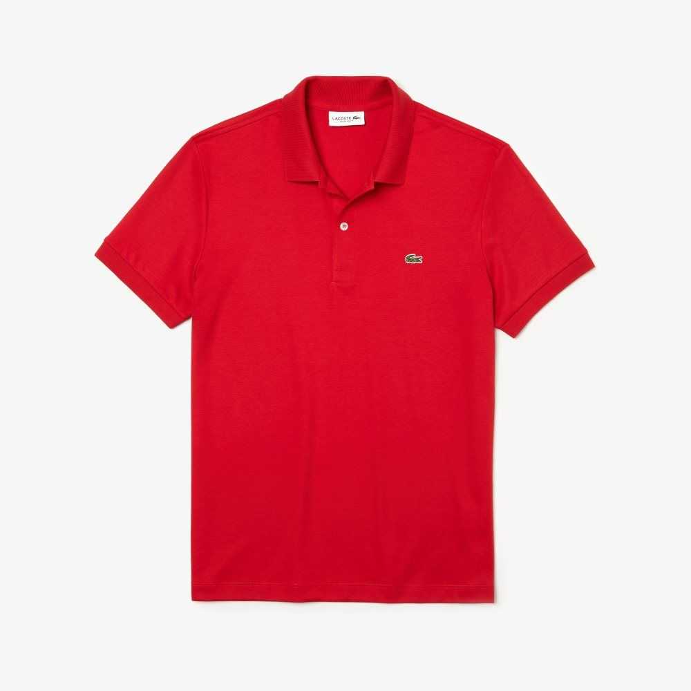 Red Lacoste Regular Fit Ultra Soft Cotton Jersey Polo | XSRWUO-594