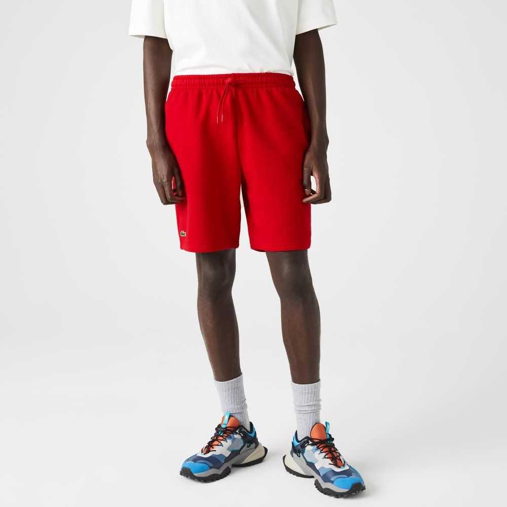 Red Lacoste SPORT Tennis Fleece Shorts | GVPLZX-942