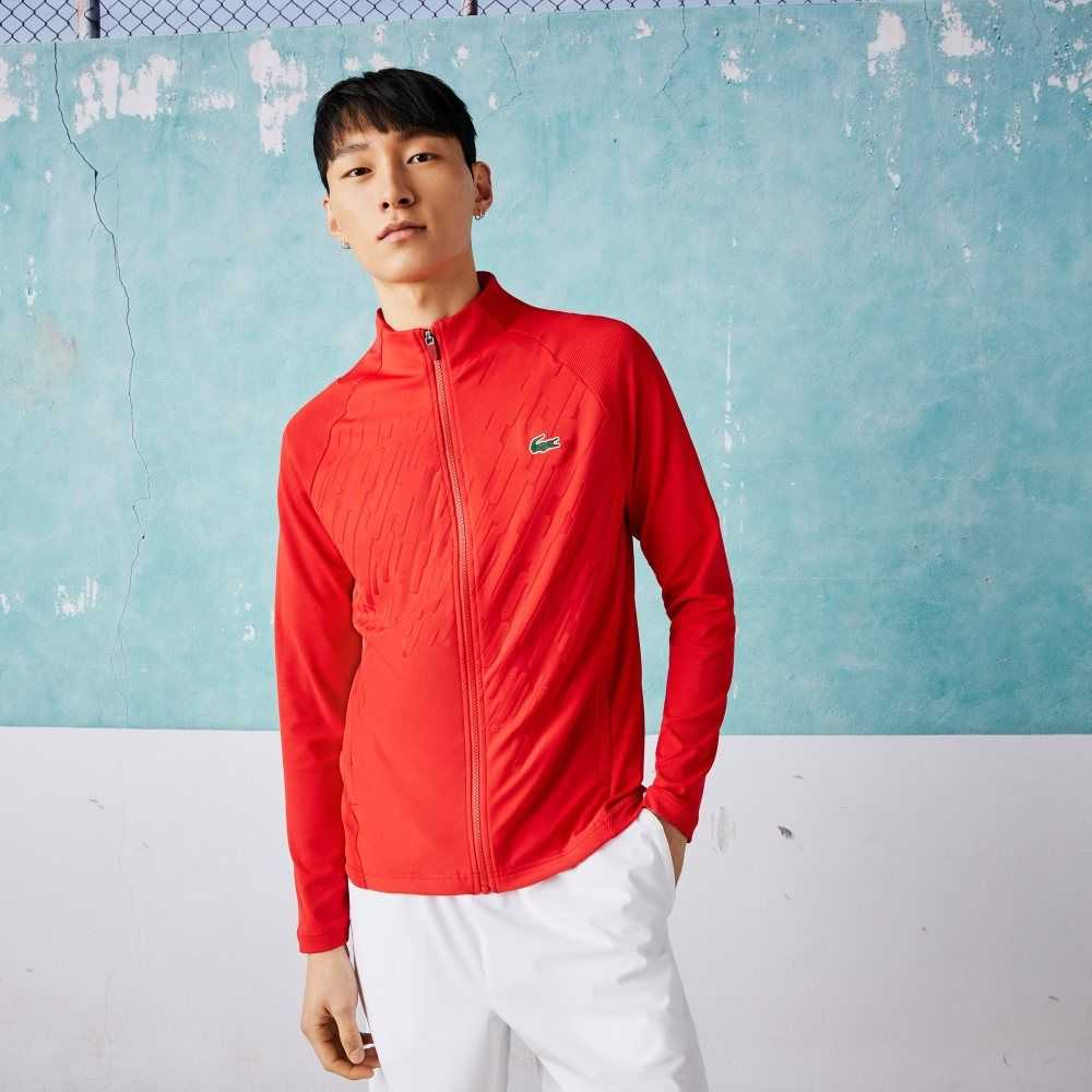 Red Lacoste SPORT x Novak Djokovic Technical Zip Jacket | KFMHRD-806