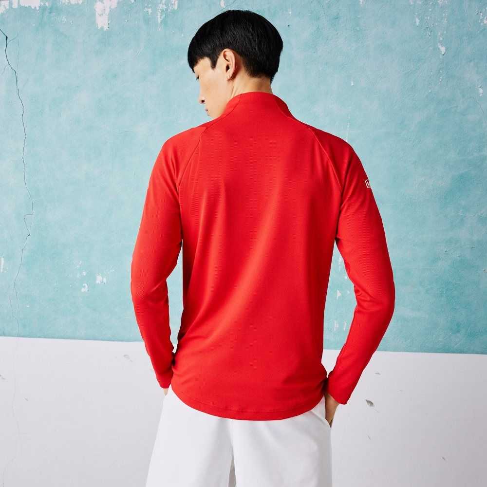 Red Lacoste SPORT x Novak Djokovic Technical Zip Jacket | KFMHRD-806