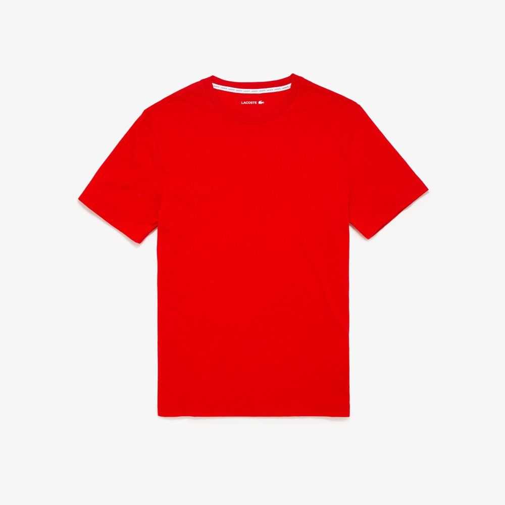 Red Lacoste Short Sleeve Lounge T-Shirt | RHOVZY-528