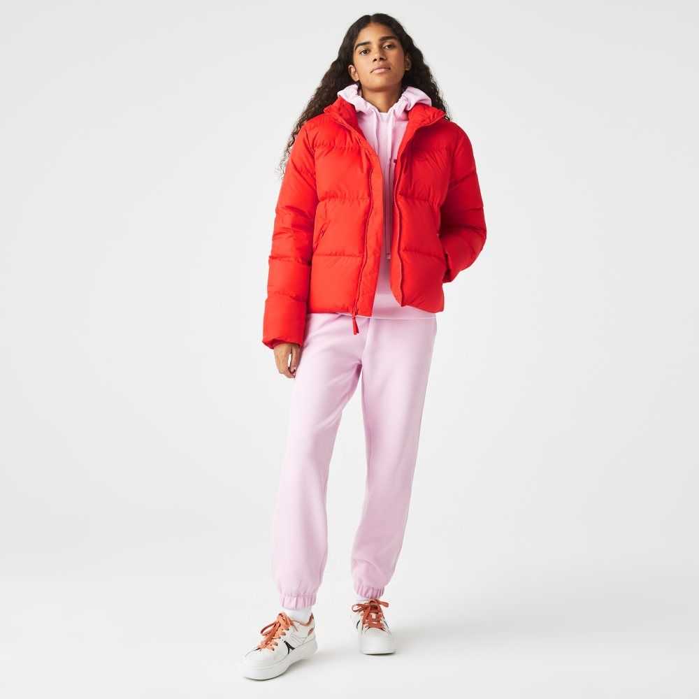 Red Lacoste Stowable Hood Padded Jacket | GZLBHK-867