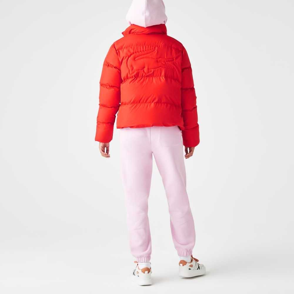 Red Lacoste Stowable Hood Padded Jacket | GZLBHK-867