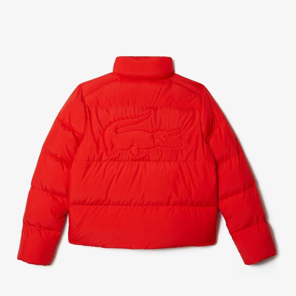 Red Lacoste Stowable Hood Padded Jacket | GZLBHK-867