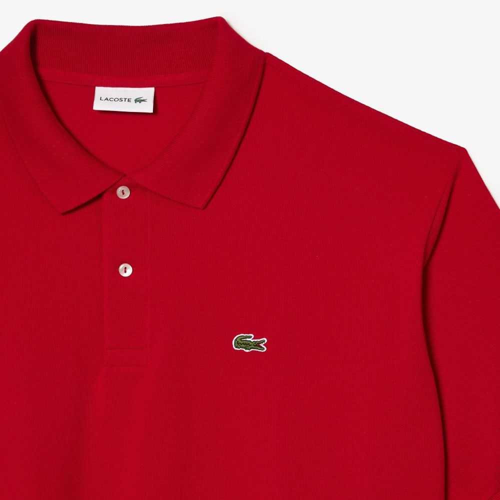 Red Lacoste Tall Fit Cotton Petit Pique Polo | RQTJXD-697