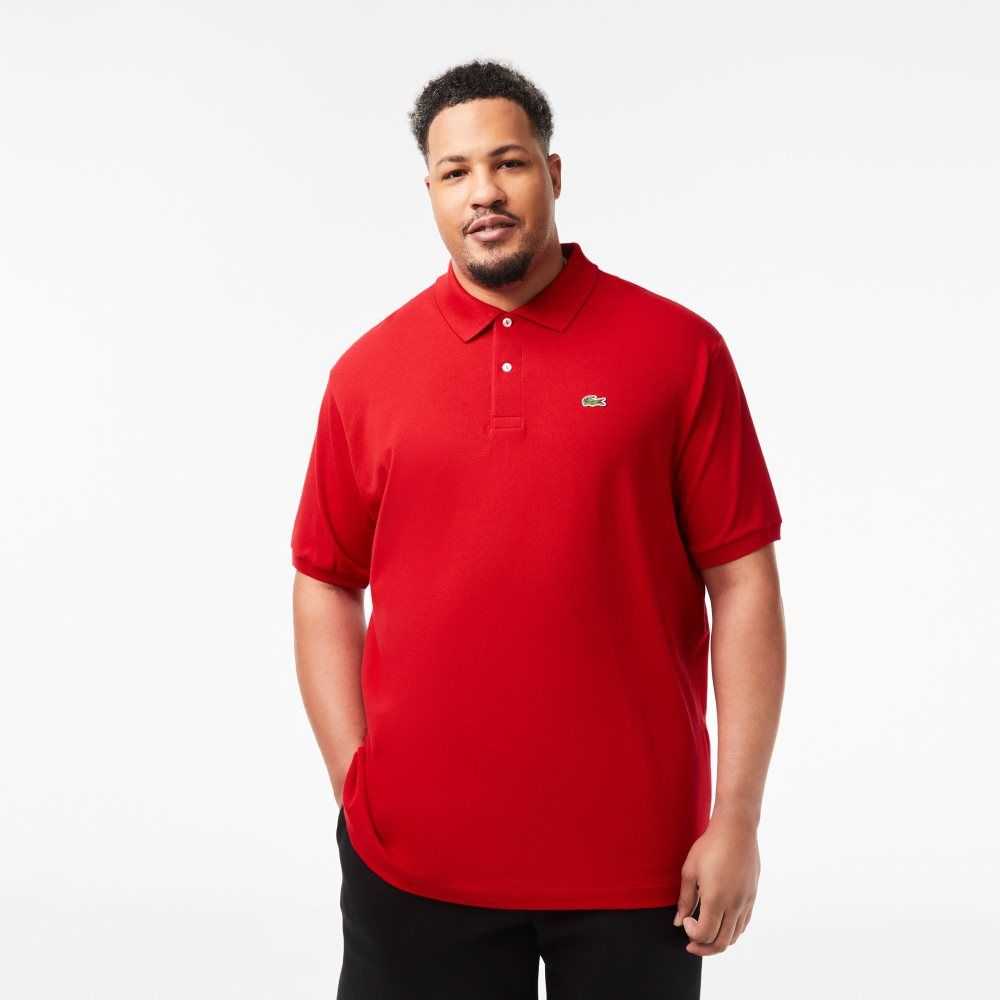 Red Lacoste Tall Fit Cotton Petit Pique Polo | RQTJXD-697