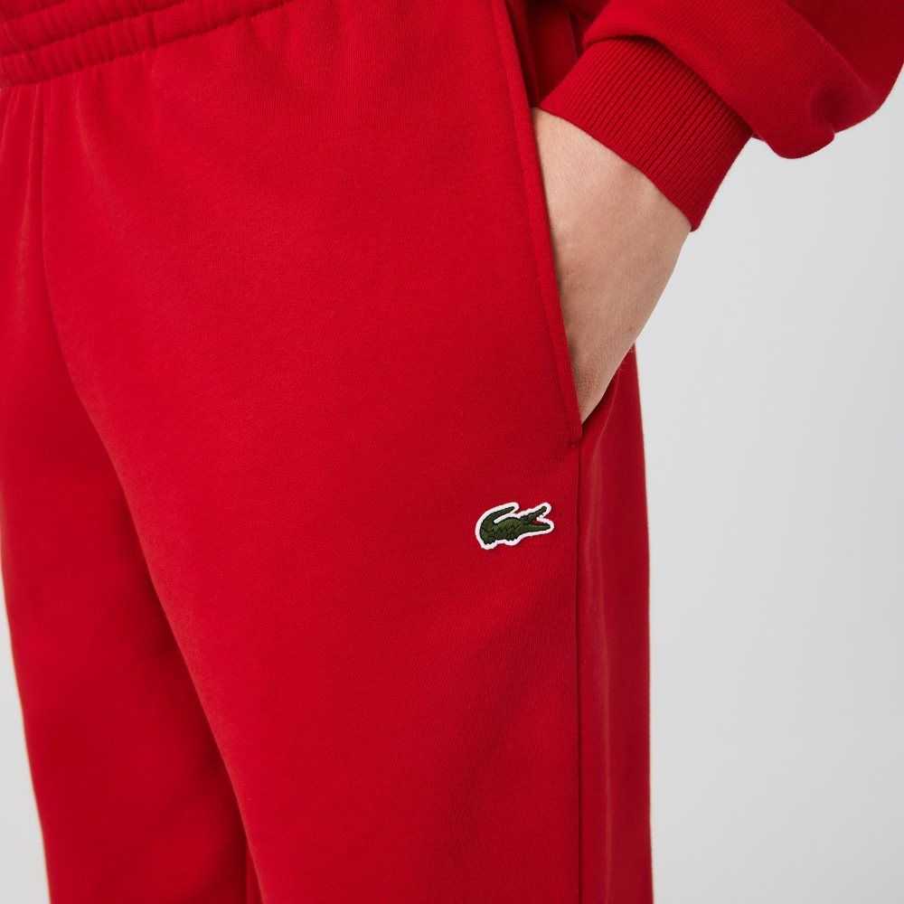 Red Lacoste Tapered Fit Fleece Trackpants | NYSJKR-125