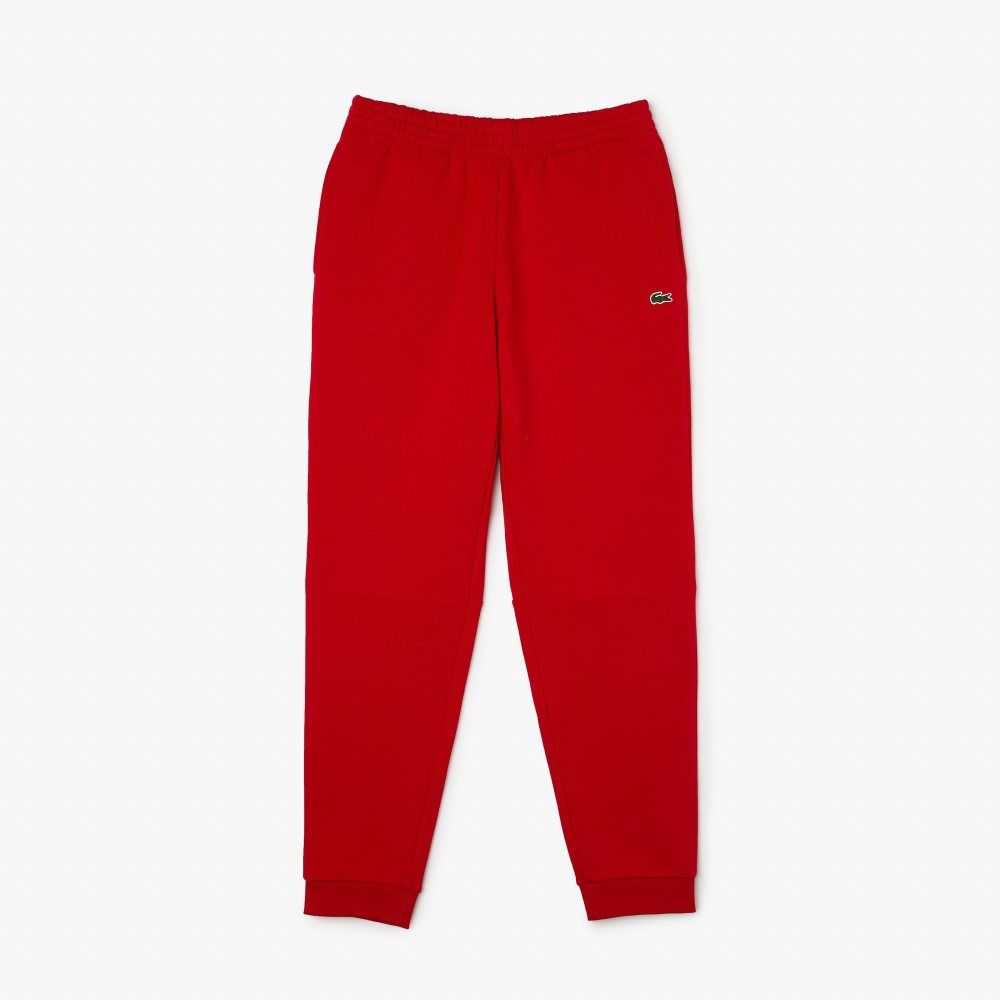 Red Lacoste Tapered Fit Fleece Trackpants | NYSJKR-125