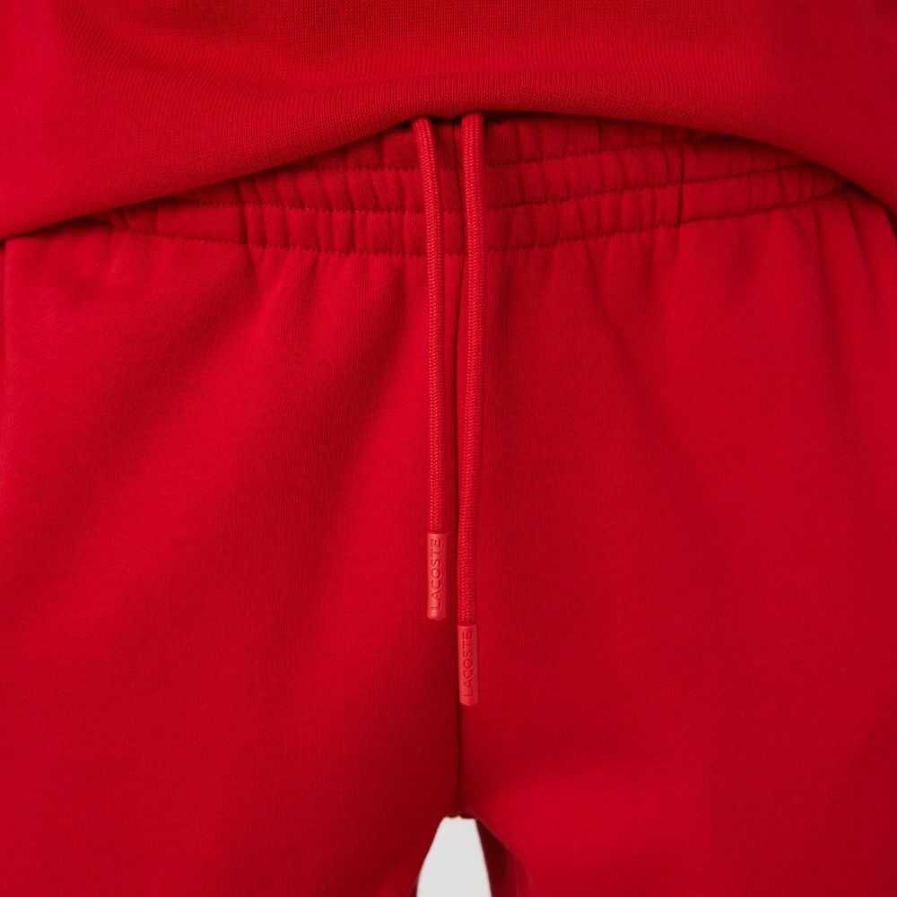 Red Lacoste Tapered Fit Fleece Trackpants | NYSJKR-125