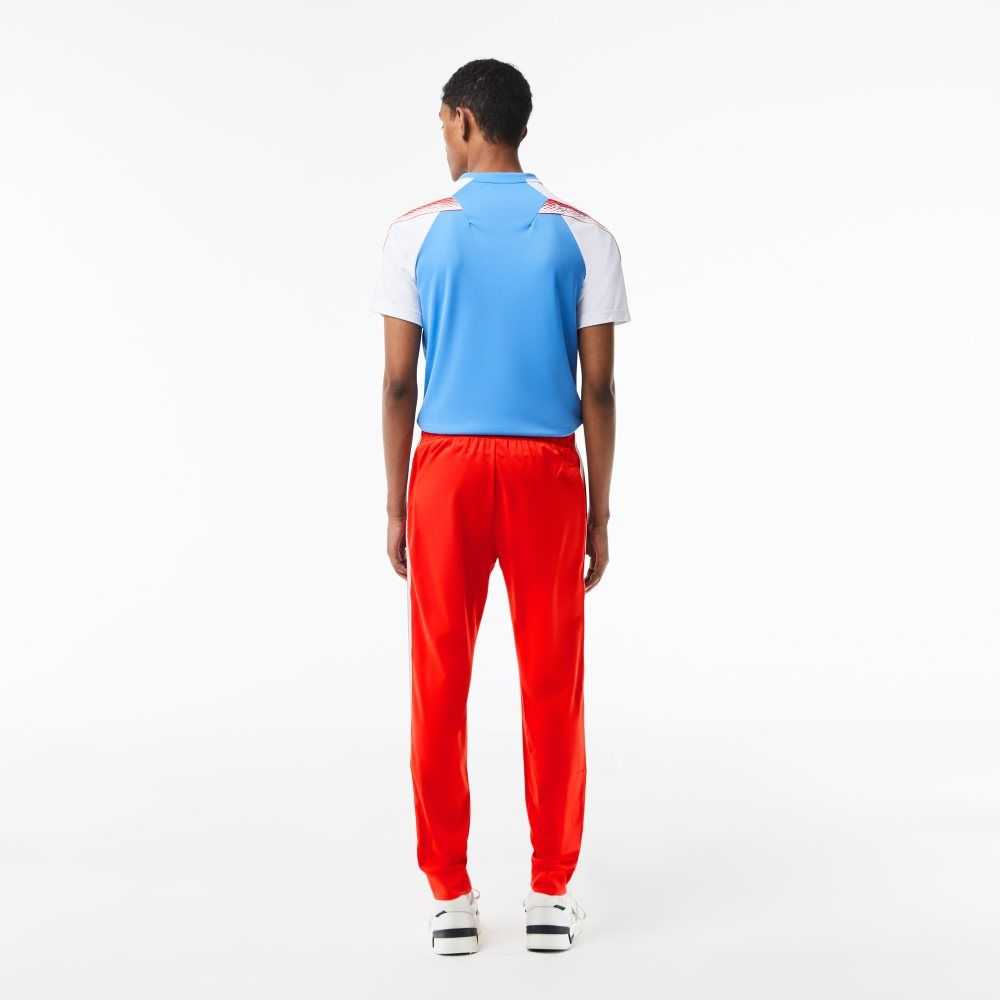 Red Lacoste Tennis Abrasion-Resistant Track Pants | AUWTRP-512