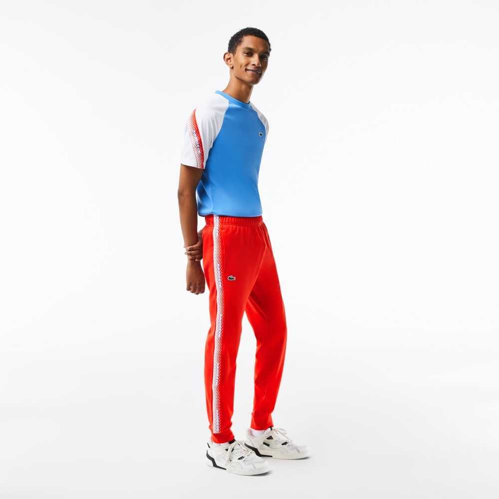 Red Lacoste Tennis Abrasion-Resistant Track Pants | AUWTRP-512