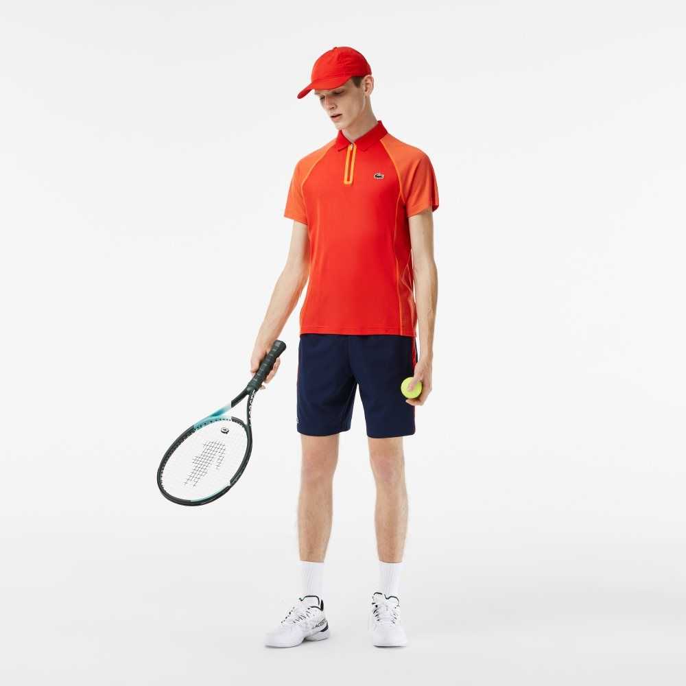 Red / Orange Lacoste Tennis Recycled Polyester Polo with Ultra-Dry Technology | VHRFJE-392