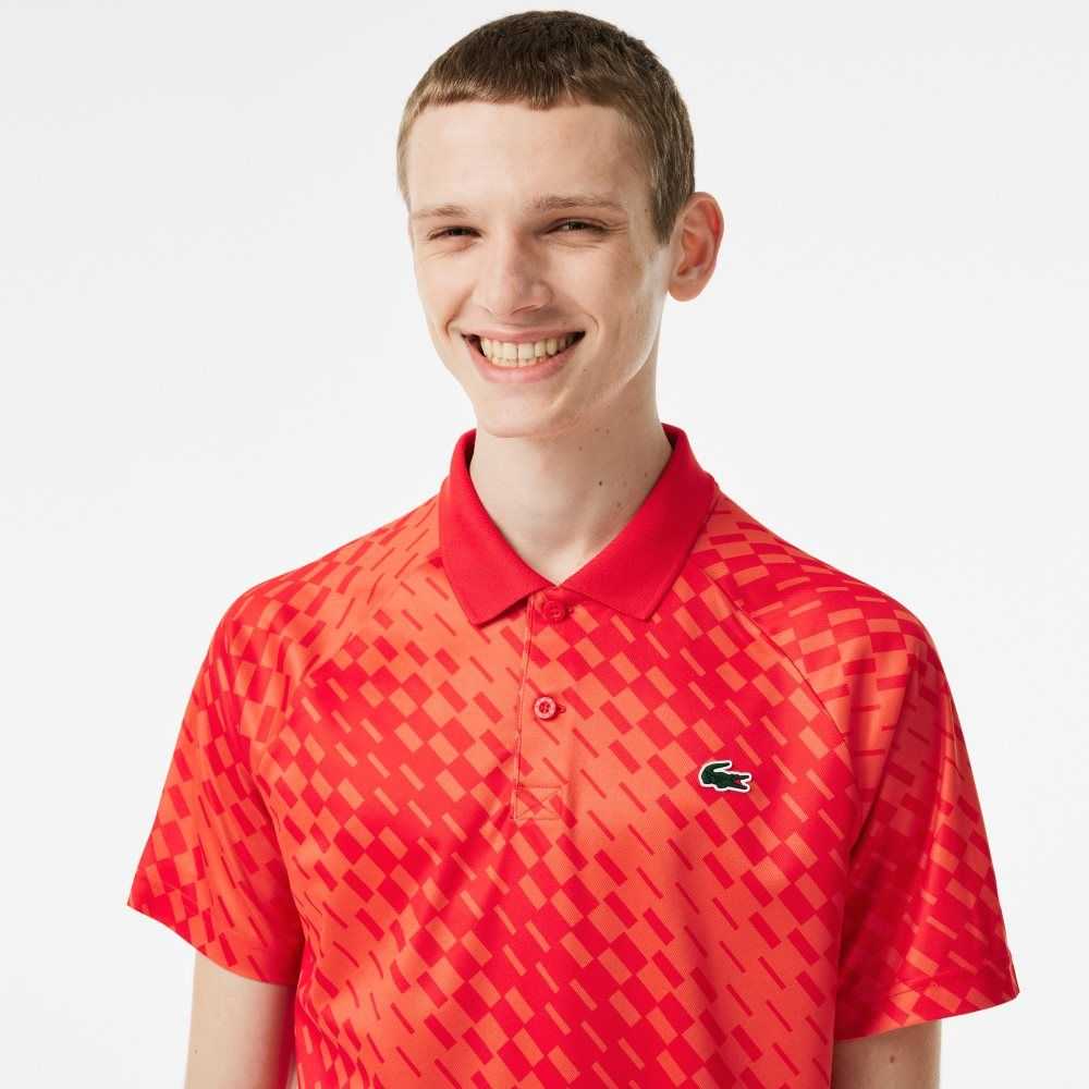 Red / Orange Lacoste Tennis x Novak Djokovic Fan Version Polo | XDGNFQ-608