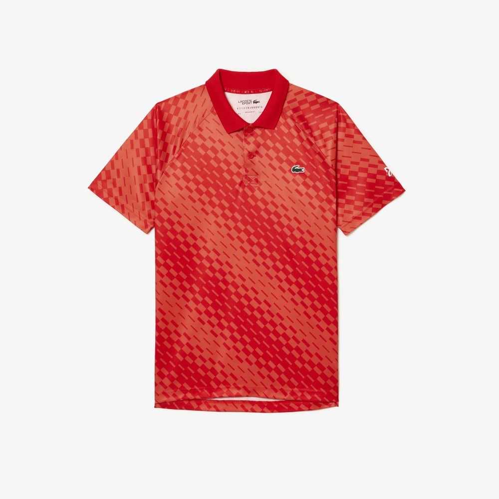 Red / Orange Lacoste Tennis x Novak Djokovic Fan Version Polo | XDGNFQ-608