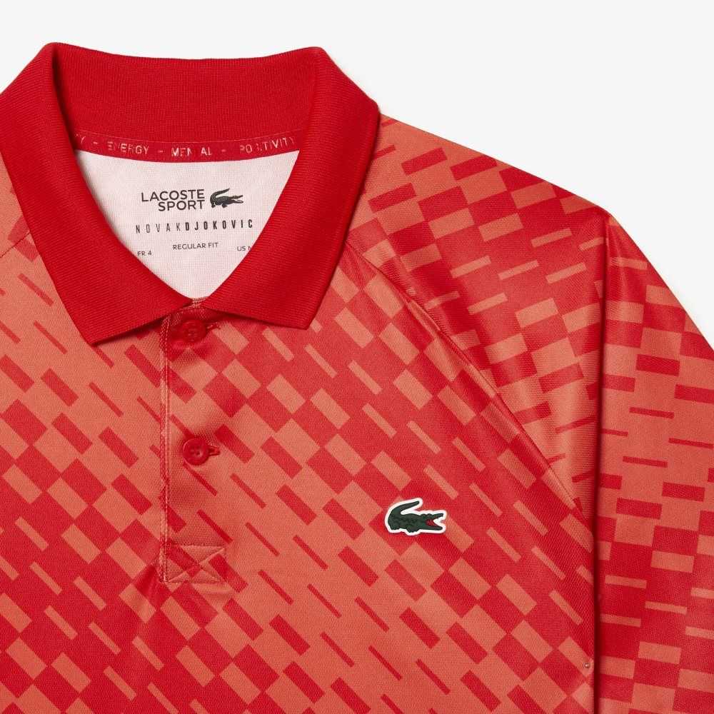 Red / Orange Lacoste Tennis x Novak Djokovic Fan Version Polo | XDGNFQ-608