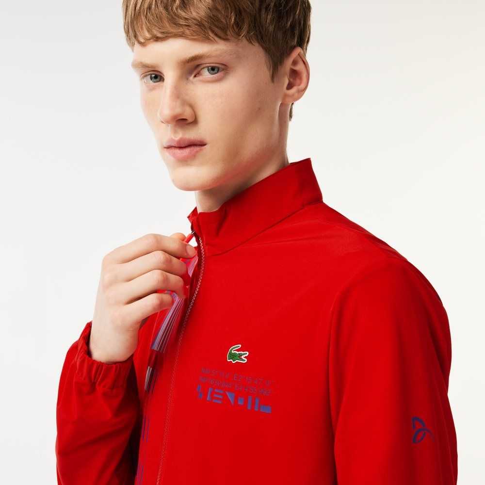 Red / Purple Lacoste SPORT x Novak Djokovic Track Jacket | FALQKS-685