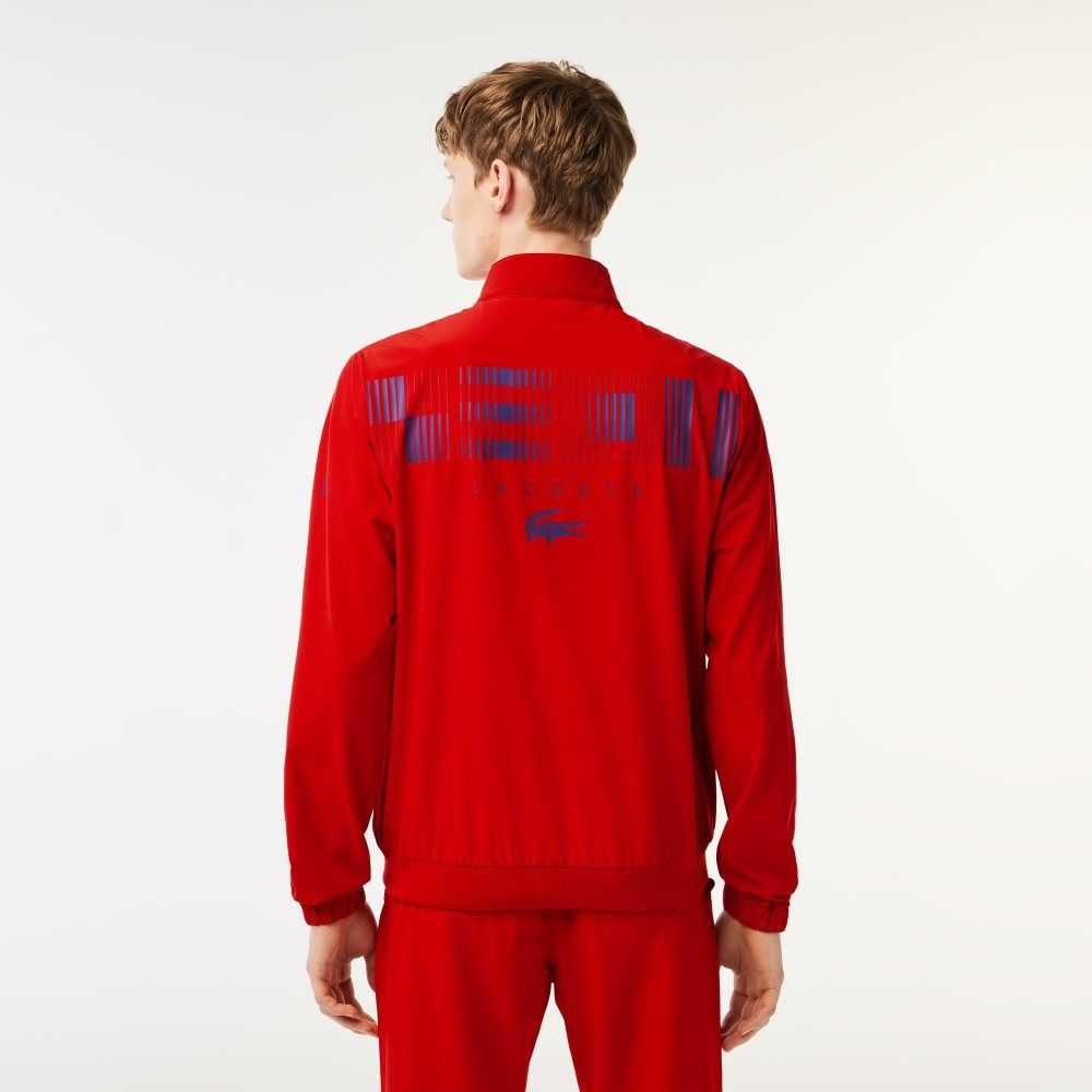 Red / Purple Lacoste SPORT x Novak Djokovic Track Jacket | FALQKS-685