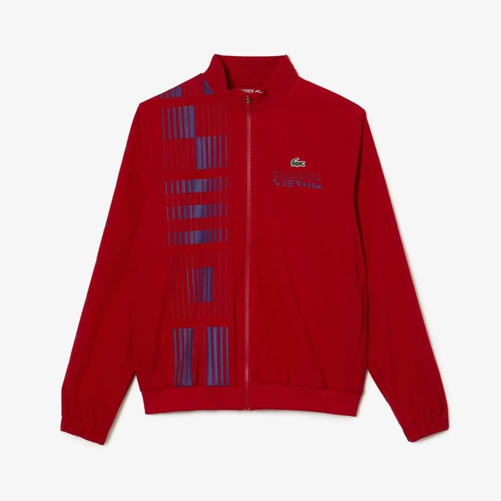 Red / Purple Lacoste SPORT x Novak Djokovic Track Jacket | FALQKS-685