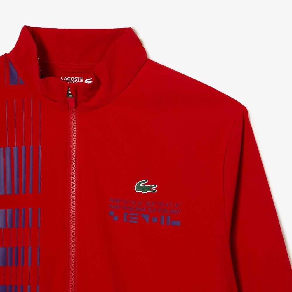 Red / Purple Lacoste SPORT x Novak Djokovic Track Jacket | FALQKS-685