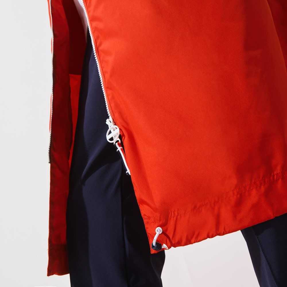 Red / White / Navy Blue Lacoste SPORT French Sporting Spirit Edition Foldable Raincoat | PXRVCA-031