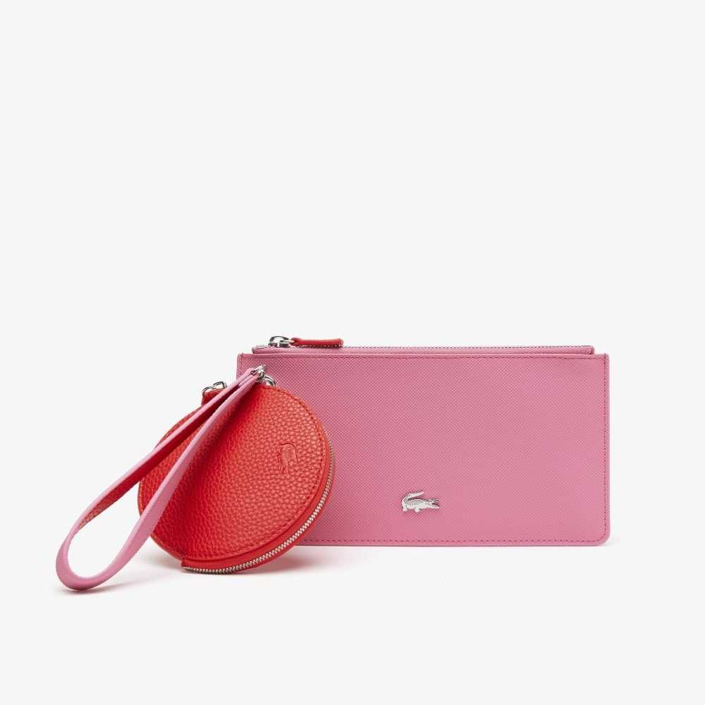 Reseda Corrida Lacoste Anna Reversible Double Pouch with Lanyard | YWPCGV-780