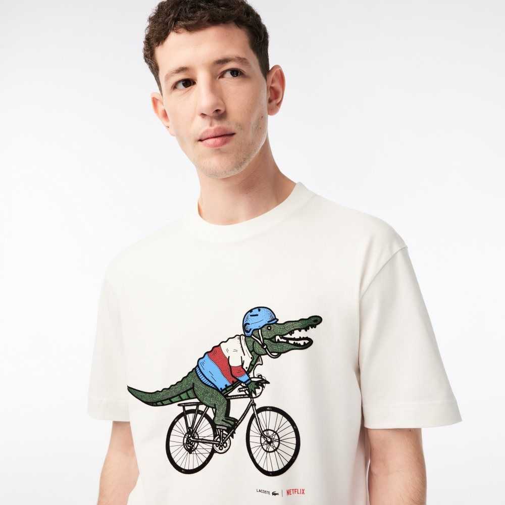 Sex Education Lacoste x Netflix Organic Cotton T-Shirt | YHVJBN-573