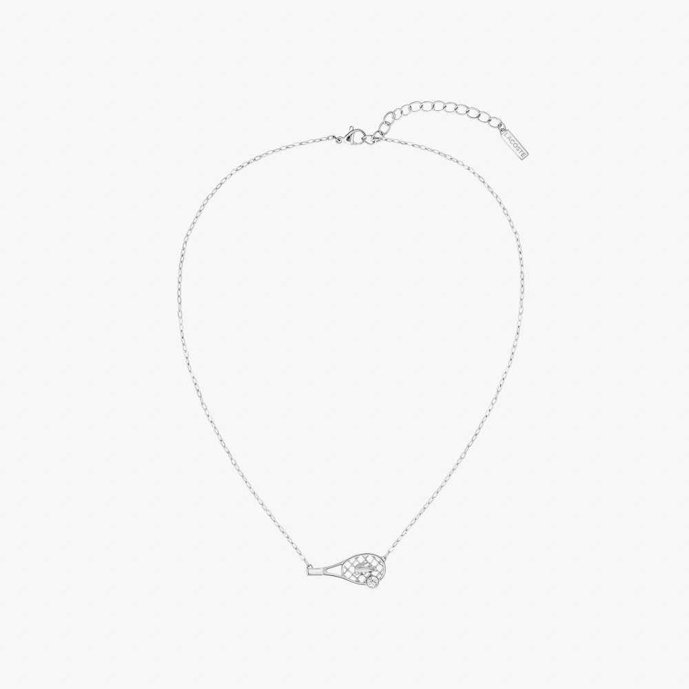 Silver And Crystals Lacoste Winna Necklace | UOTAZW-925