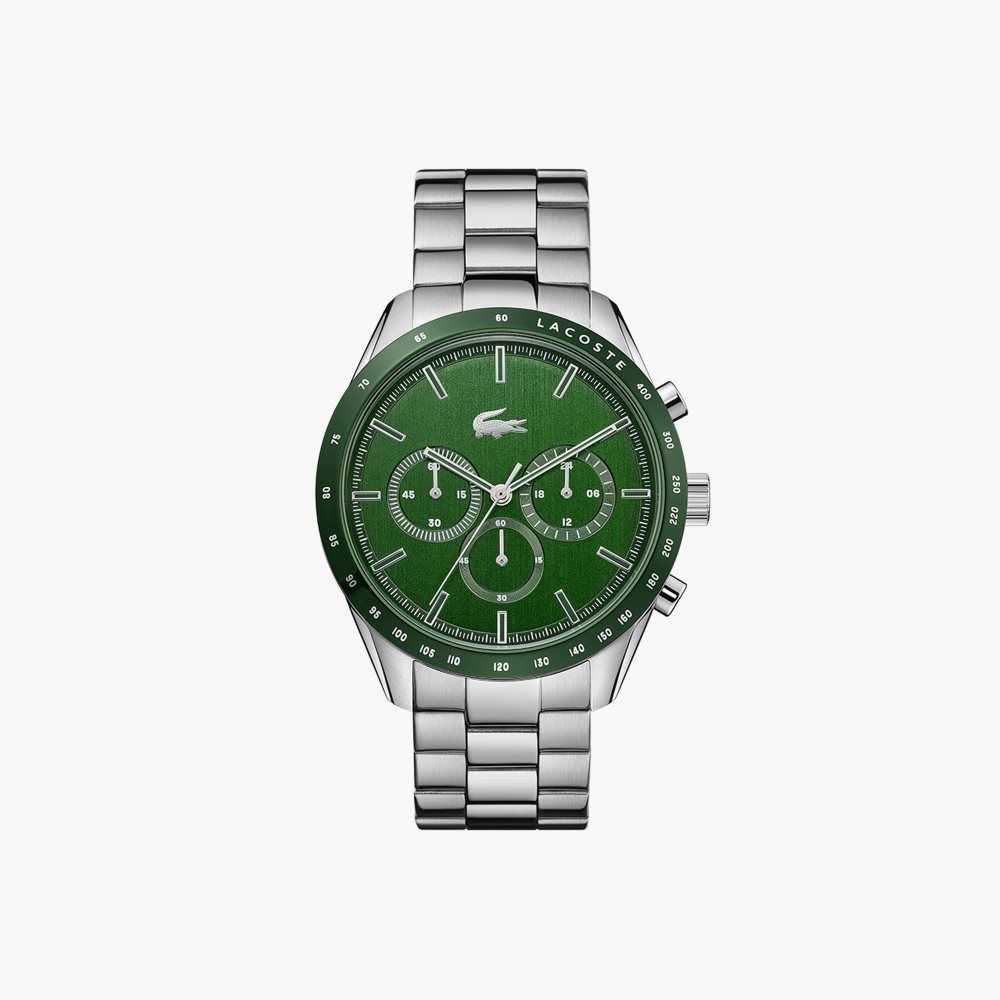 Silver Lacoste Green Stainless Steel Strap Boston Chrono Watch | ACONFL-752