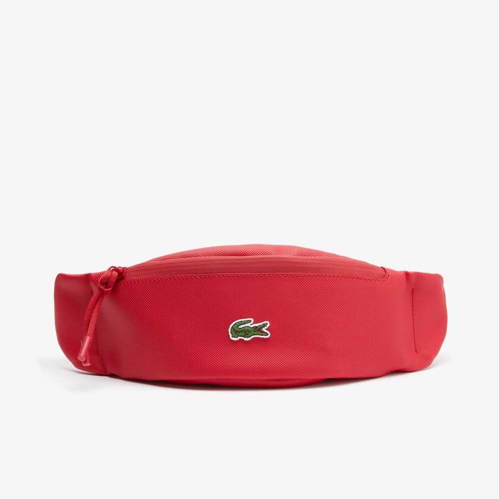 Tango Red Lacoste LCST Coated Canvas Zippered Fanny Pack | KUSCZT-751