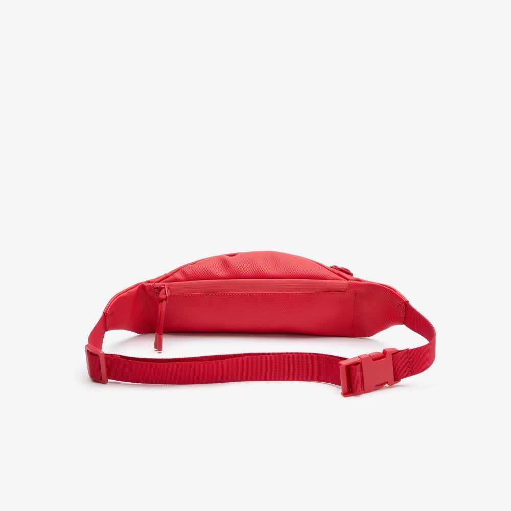 Tango Red Lacoste LCST Coated Canvas Zippered Fanny Pack | KUSCZT-751