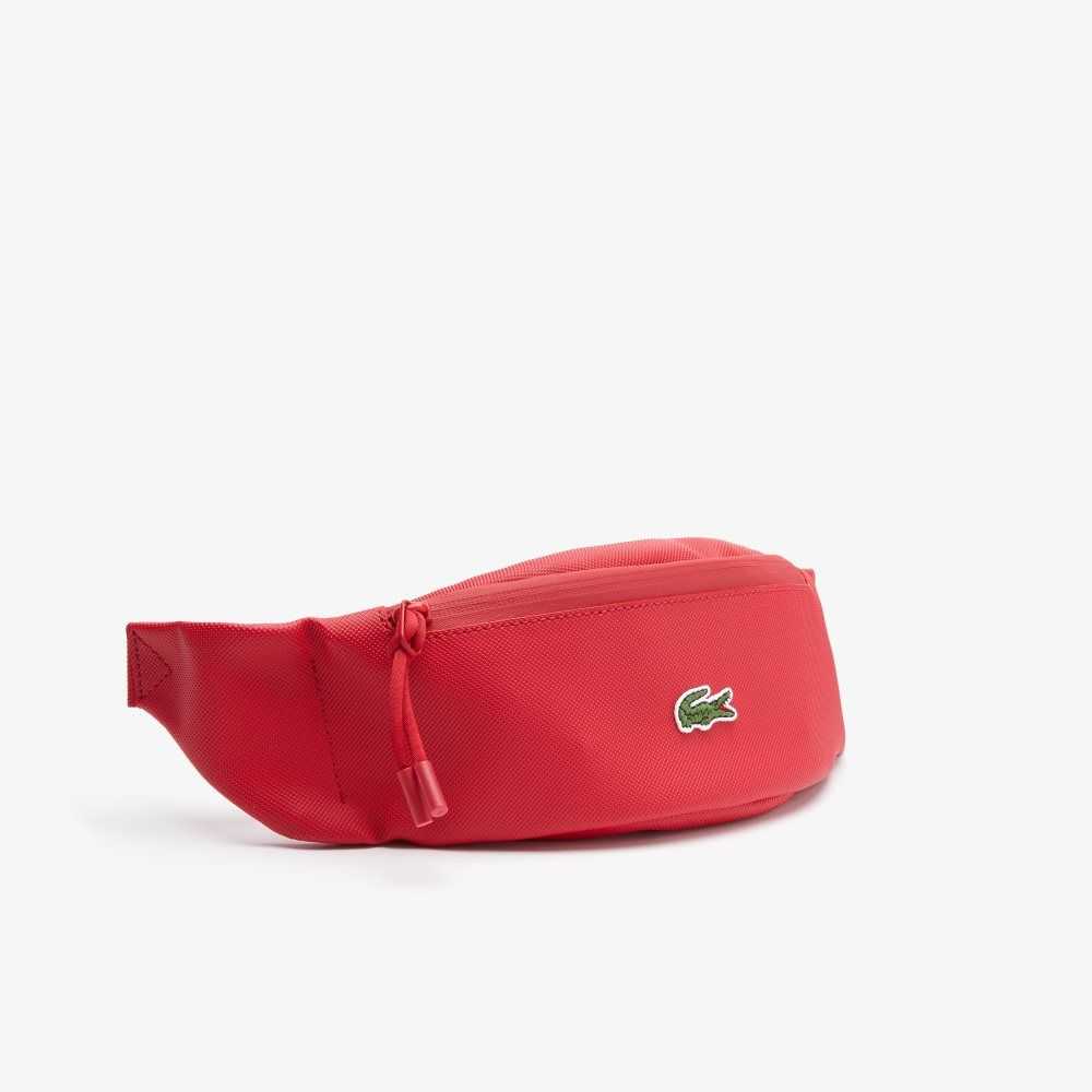 Tango Red Lacoste LCST Coated Canvas Zippered Fanny Pack | KUSCZT-751