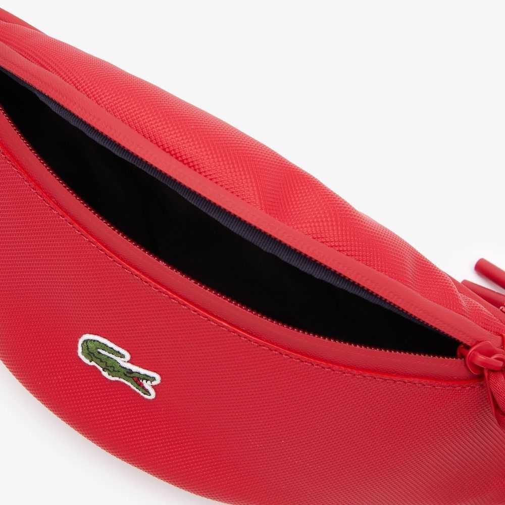 Tango Red Lacoste LCST Coated Canvas Zippered Fanny Pack | KUSCZT-751