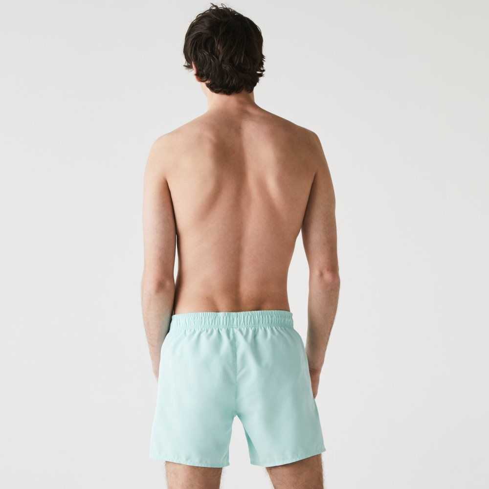 Turquoise / Green Lacoste Light Quick-Dry Swim Shorts | GCZBXI-704