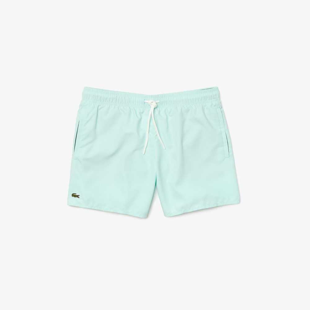 Turquoise / Green Lacoste Light Quick-Dry Swim Shorts | GCZBXI-704