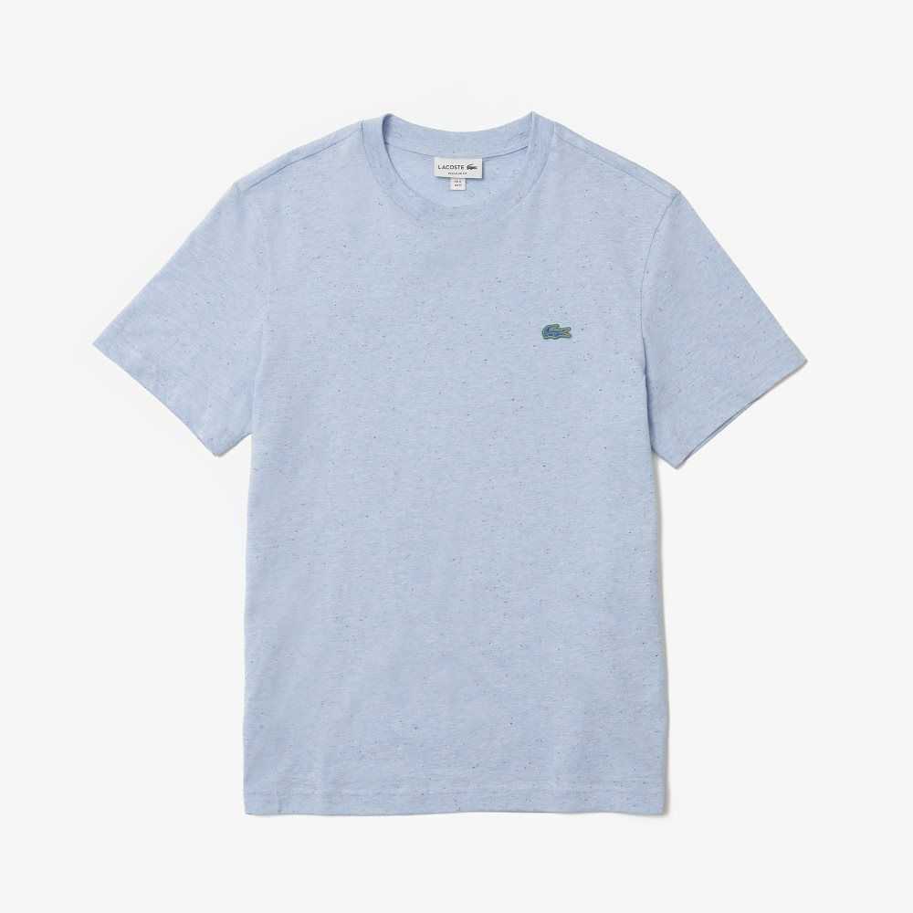 Turquoise Lacoste Regular Fit Speckled Print Cotton Jersey T-Shirt | OGPIVA-437