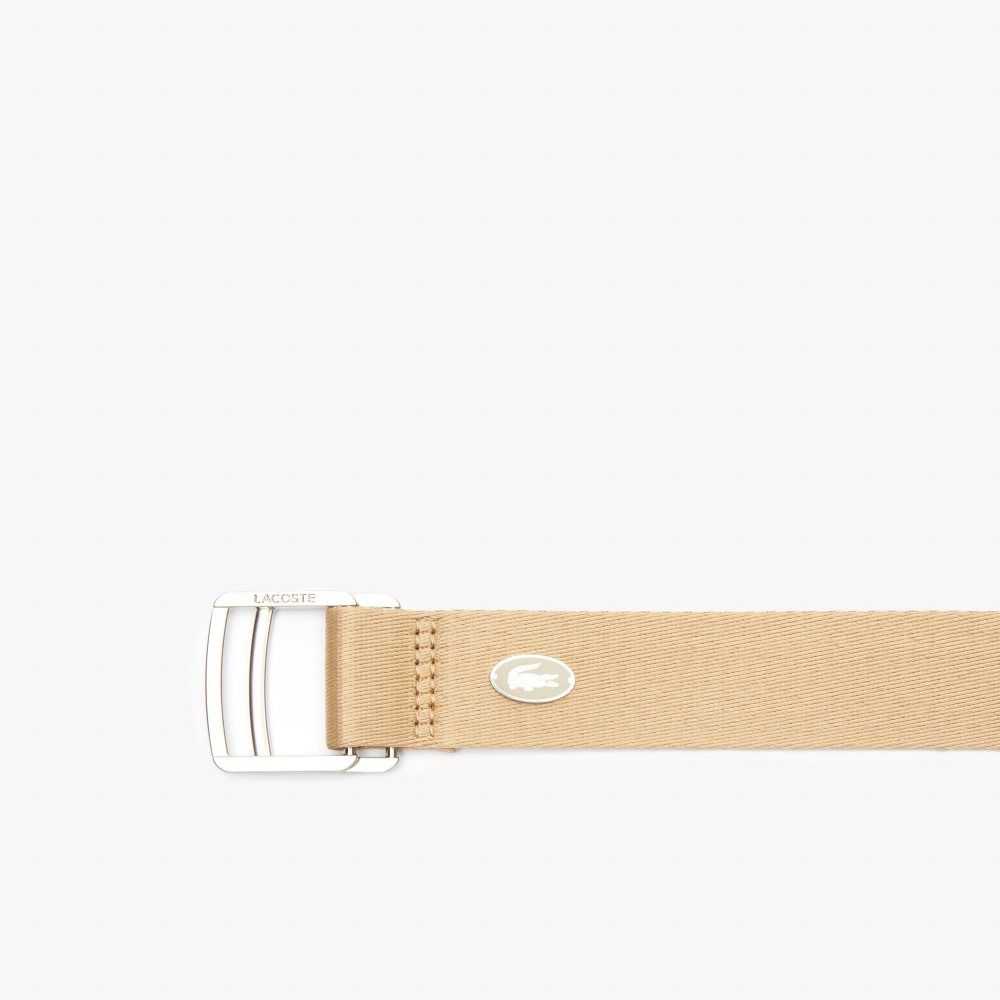 Viennois Lacoste Contrast Crocodile Canvas Belt | ZQEYHK-049