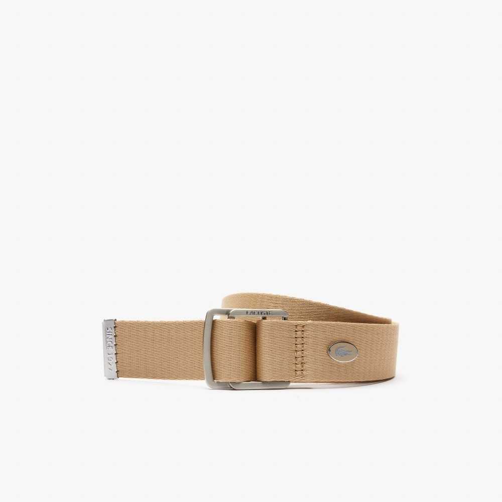 Viennois Lacoste Contrast Crocodile Canvas Belt | ZQEYHK-049