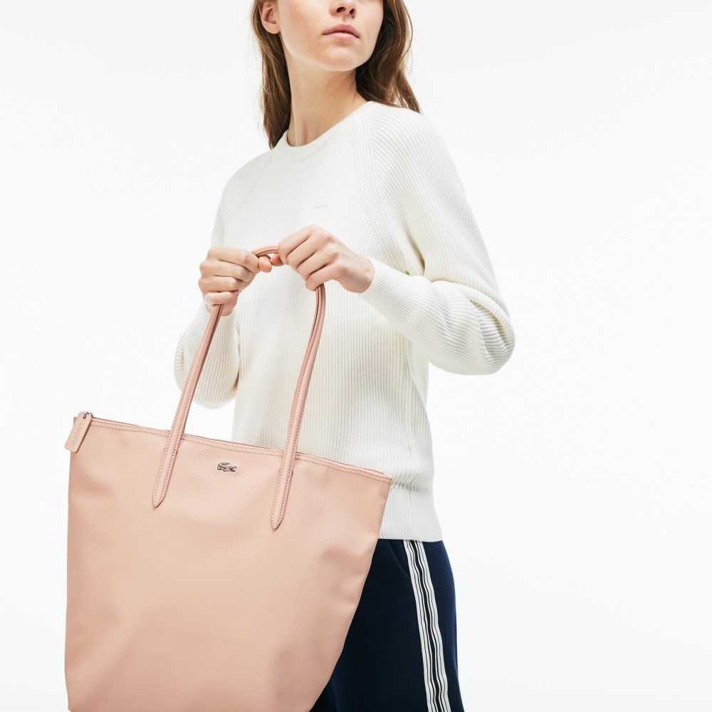 Virtual Pink Lacoste L.12.12 Concept Vertical Zip Tote Bag | ZXEAWB-592