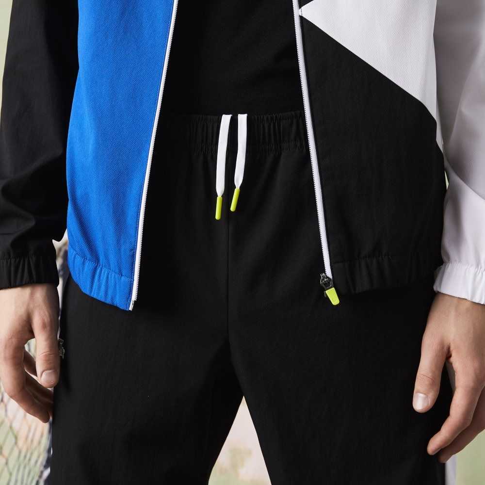 White / Black / Blue / Yellow Lacoste SPORT Crocodile Print Tennis Tracksuit | ZJVIEO-951